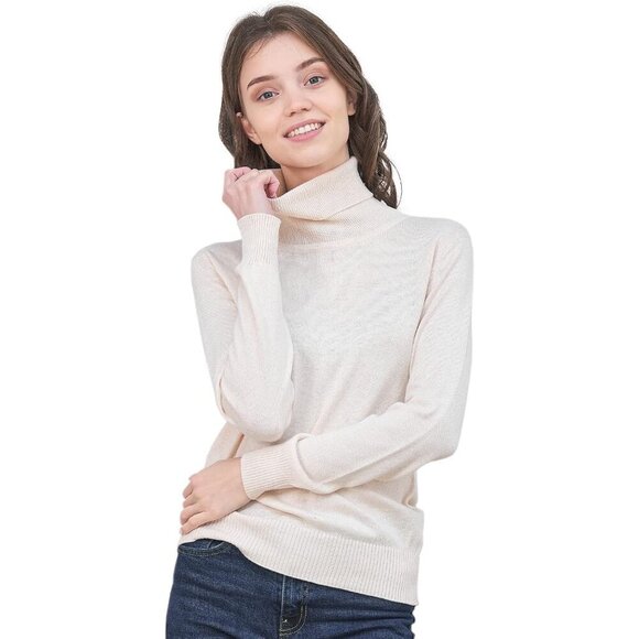 Women's Knit Turtleneck Sweater X-Large Soft Breathable Polyester Viscose - Picture 5 of 5